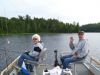 A friendly wave from the pontoon boat on Eagle Lake.  We're out enjoying the weather, the company and the fishing is a bonus!