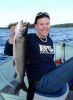 What better way to spend a summer day in Ontario's great Northwest than fishing.  Vanessa shows off her nice trout.  Could that be dinner tonight?