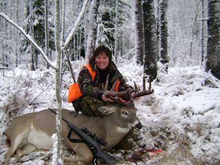 What a great adventure and successful day of whitetail deer hunting in the Patricia Region. The hunter is all smiles =)