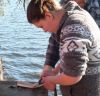 My sister Erin filleting a Walleye. What a great supper!