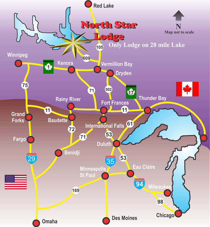 North Star Lodge Fishing Map